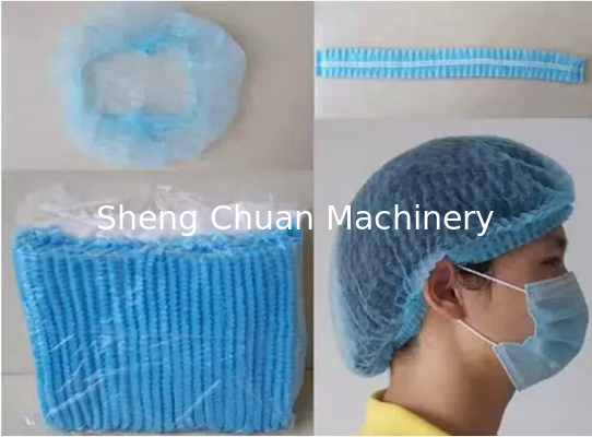Non-woven or PE bouffant cap making machine can produce cap's size   18&quot;  21&quot;  24'