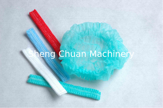 Non-woven or PE bouffant cap making machine can produce cap's size   18&quot;  21&quot;  24'